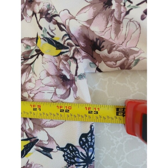 H&M Brand Women's Multi-Color Long Sleeve Floral Top Large Bird Butterfly Spring - Picture 13 of 16